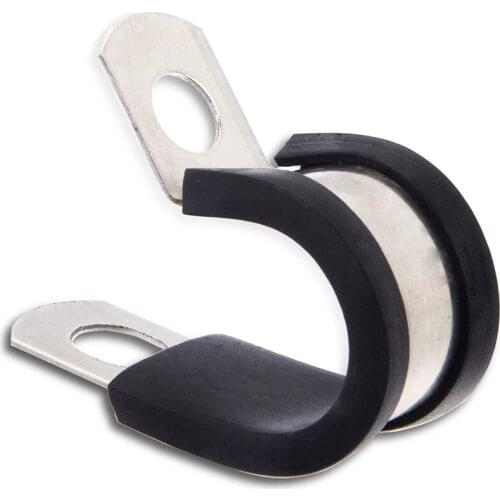 24Pcs Wire Clamps 1/2 Inch,Stainless Steel Cable Clamps Rubber Cushion ,Pipe Clamp for Wiring, Lines,Hoses and Cables