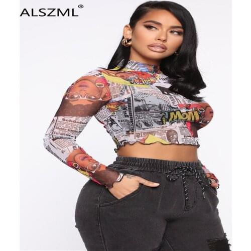 2020 women fashion shirt long sleeve printed tight sexy short top office women fashion style tshirt