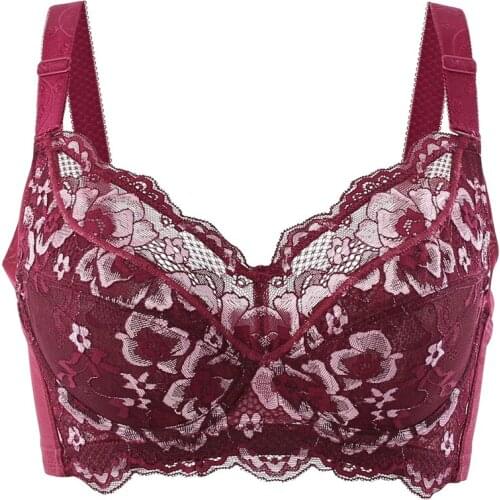 34 36 38 40 42 44 46 48 B C D E F G H BAICLOTHING Big Size Womens Full Coverage Underwire Lace Floral Embrodiery Bra Lingerie