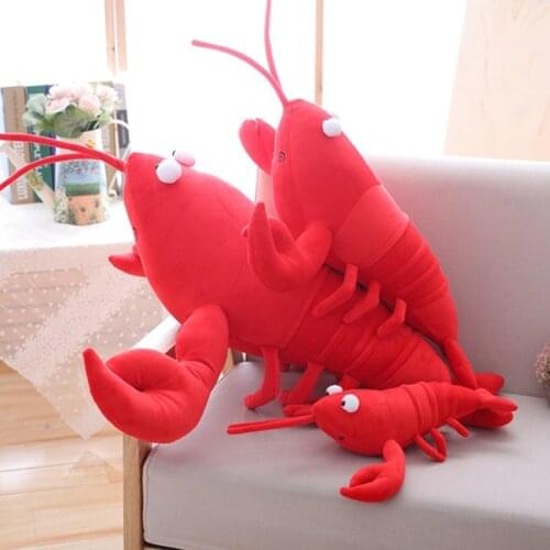 1PC 30/55/80cm Simulation Lobster Plush Toy Doll Stuffed Sea Animal lobster pillow Creative Soft Children Boy And Girl Toys