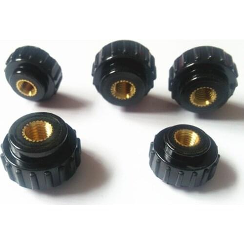 10PCS/LOT Bakelite M4/5/6/8 Male Thread Round Head Knurled Grip Knob Handles Replacement Thumb Screw With Copper Insert
