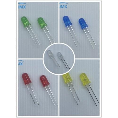 1000 pcs/lot F5 5MM Round Yellow White Red Green Blue Diffused Round DIP Diode LED Lamp Light