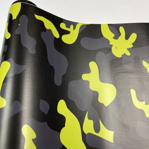 50CM*200/300/500CM BLACK YELLOW Camo Vinyl Film Car Wrap Motorcycle Decal Phone Laptop Car Styling Camouflage Car Sticker Film