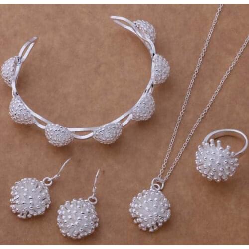 925 sterling silver Jewelry Sets Bangle 082 + Necklace 692 + Earring 356 + Ring 184 /awkajnra dviammpa AS320