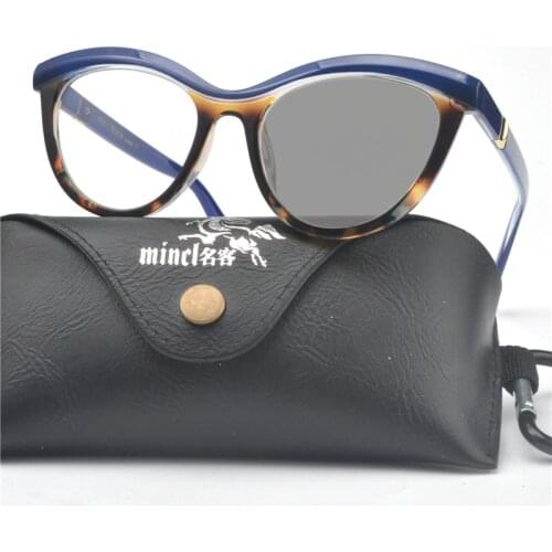 Myopia Sunglasses Photochromic Finished leopard Women Myopia Eyeglasses Frame with color lens Sun glasses Myopia Eyewear FML