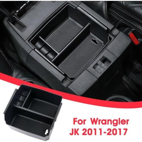 Black Car Interior Accessories Armrest Storage Box for Jeep Wrangler JK 2011-18