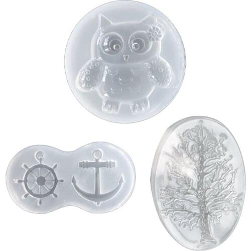 Tree owl ship rudder Necklace pendant Silicone Mold Resin Silicone Mould Dried Flower Resin Decorative DIY Hand Crafts