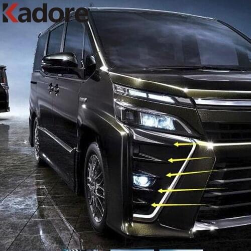 For Toyota Voxy Noah 2017 2018 2019 Fuel version ABS Chrome Front Foglight Trim Cover Fog Light Lamp Strip Car Accessories Trim