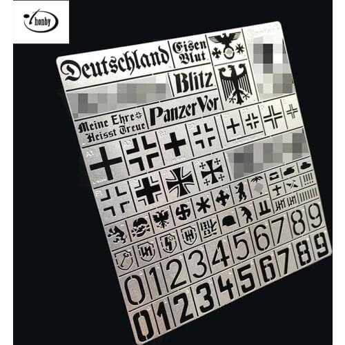 Leakage Spray Board Gundam Model Tools Heavy Combat Vehicle Logo Digital DIY Painting Hollow Spray Plate 1/35 1/48 1/60 1/72