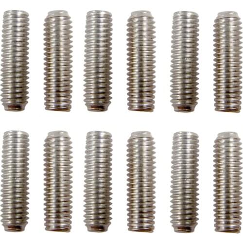 Pack of 12 Iron Bridge Tailpiece Saddle Height Adjustment Screws Dia. 2.5mm for Electric Guitar Parts Silver