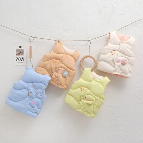 Cute Kids Boys Girls Cartoon Elephant Stitching Vest Children Toddler Autumn Winter Clothes