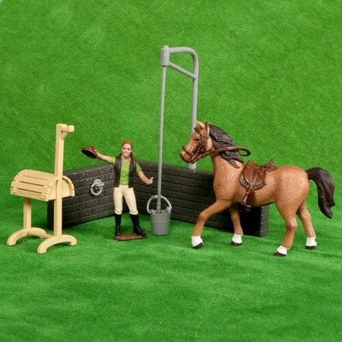 Simulational Hand Painted Animals Models Scene,Horse Wash Area,Chicken Coop,Rabbit Hutch House Set Collection Toys For Kids