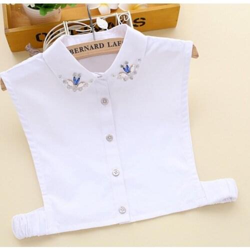 2017 new arrival fashion Handmade Cotton high shirt fake ladies decoration Boutique cotton round neck womens shirt false collar