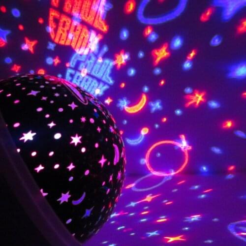 New Led Star Moon Sky Rotation Night Light Romantic Projector Table Light Projection with Kids Bedsides Star Moon Lamp Luminaria