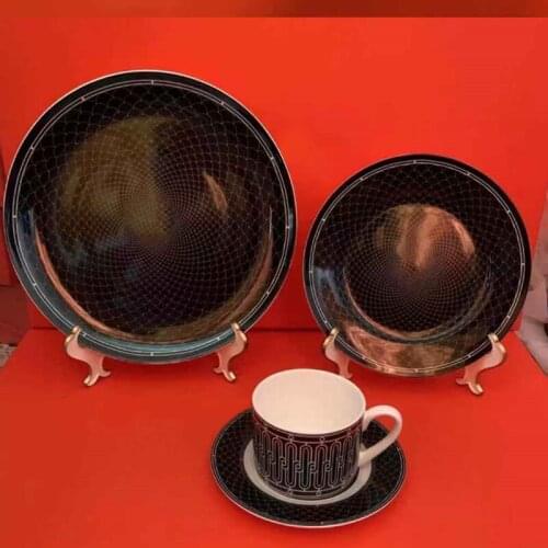 Dinner Plate Under-glazed Ceramic Dinner Dishes Dessert Tray Flower Kitten Dinnerware Microwave Safe