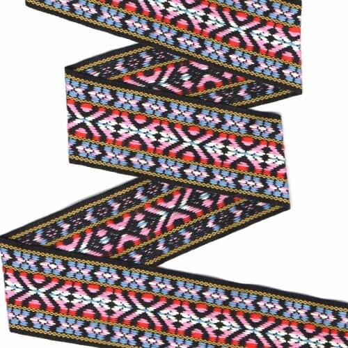 ZERZEEMOOY 2" 47MM 5yard/lots Single Face Geometric pattern Woven Jacquard Ribbon QDZD17050703