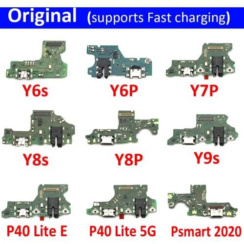 Original USB Charger Board Flex For Huawei Y7P Y6S Y6P Y8P Y8S P40 Lite 5G / P40 Lite E USB Port Connector Dock Charging Cable