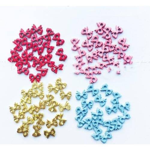100pcs 4mm Mini bow Buttons Sewing Doll Clothes Button Embellishments Scrapbook Cardmaking