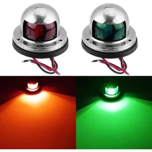Red & Green Stainless Steel 12V LED Bow Navigation Light Red Green Sailing Signal Light For Marine For Boat Yacht Warning Light