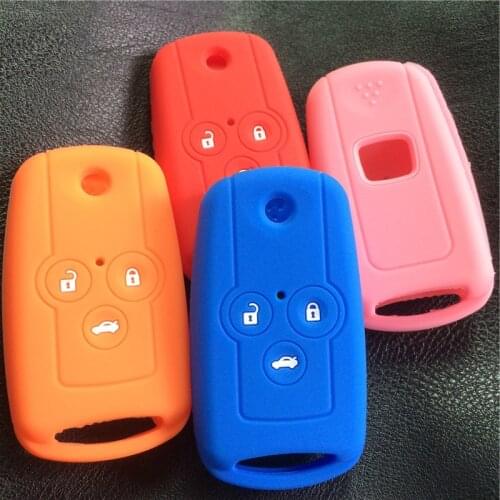 Silicone car key case cover For Honda Accord Acura Spirior Civic Pilot CRV 3 button floding key case shell