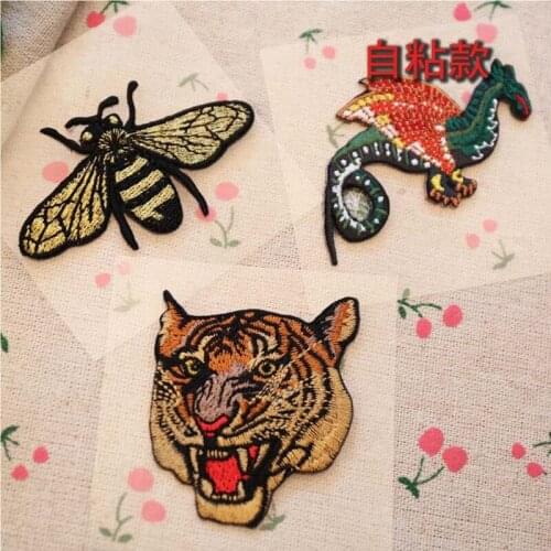 Tiger Dinosaur skull Iron-on Transfers Thermal Patches for Clothing Embroidery Applique DIY Heat Transfers for Clothes Sticker