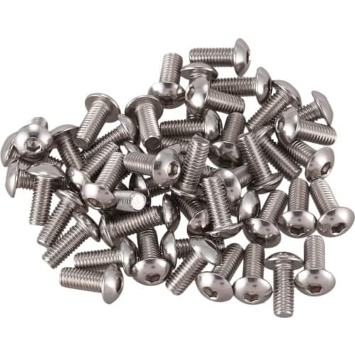 M5x12mm Stainless Steel Hex Socket Button Head Screws 50 Pcs