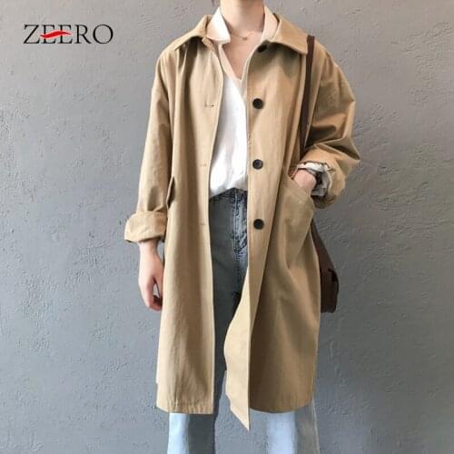 2020 Autumn Winter Women Windbreaker Casual Vintage Pockets Outerwear Oversize Long Trench Coat Tops Ladies Duster Coat Overcoat