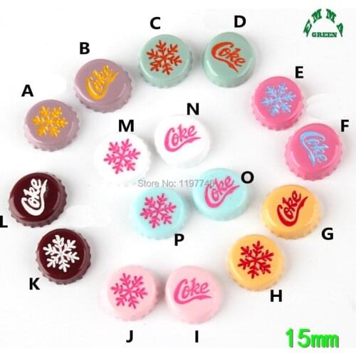 Bottle Cap Resin Slime Charms 10pcs 15mm Christmas Snowflake DIY Phone Decoration Flatback Charms Slime Supplies Kit Toys