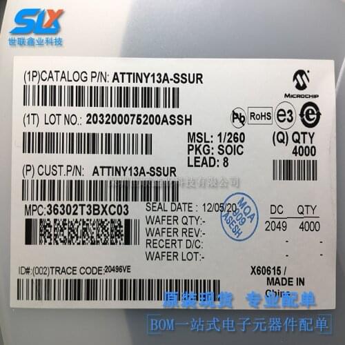 10PCS The original genuine patch ATTINY13A-SSUR soic-8 chip AVR 8-bit microcontroller is available from stock