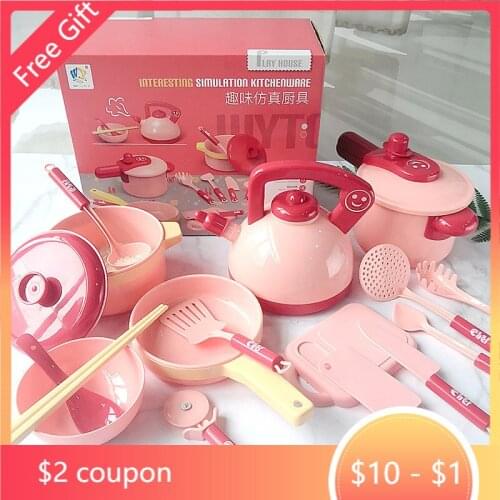 16pcs Kids Pretend Play Kitchen Cookware Mini Pot Pan Toys Chef Role Play Set Children Simulation Utensils Toys Set Cooking Toys