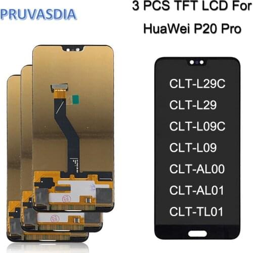3 Piece/lot TFT For Huawei P20Pro LCD Display Touch Screen Assembly For Huawei P20 Pro CLT-L09 LCD No Fingerprint