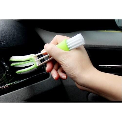 Creative Multipurpose Automobile Air Outlet Slot Keyboard Dust Cleaning Brush Removable Soft Double Head Cleaning Tools SN2386