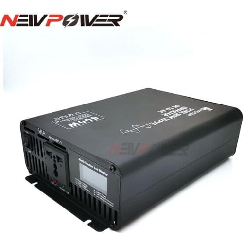 Hot selling car Display LCD 12V/24V/48V/60V/72VDC to 110VAC 120VAC 220VAC 230VAC 600W Pure sine wave inverter