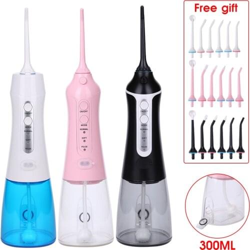 3 Modes Oral Irrigator USB Rechargeable Water Floss Silent Dental Water Flosser 300ml Waterproof Irrigator Dental Teeth Cleaner
