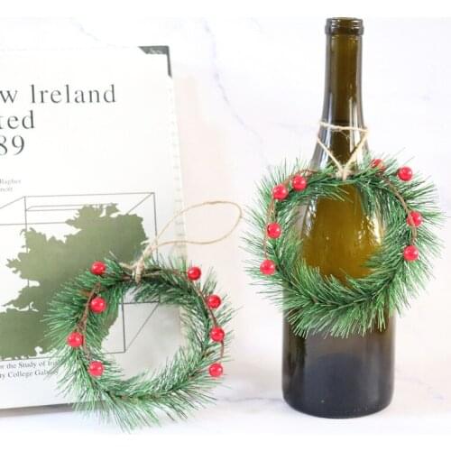 Artificial Pine Needles Pendant Christmas Garland Wreath X'mas Box Decoration Photography Porps Fake Plants For Garden Party