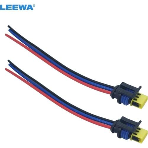 LEEWA 2pc Car HID Xenon Bulb Ballast Plug Cable D1 D3 HID Cord Connector for Osram Wire Harness Power Cable #CA5968
