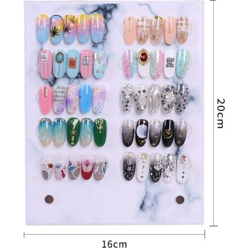 Nail Art Display Board Display Book Marble Stereo Magnet Adsorption Detachable Display Stand Holder