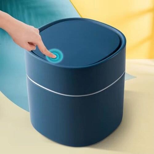 Press Type Mini Trash Can Household Garbage Basket Tabletop Trashcan Storage For Kitchen Sitting Room Small Waste Dustbins