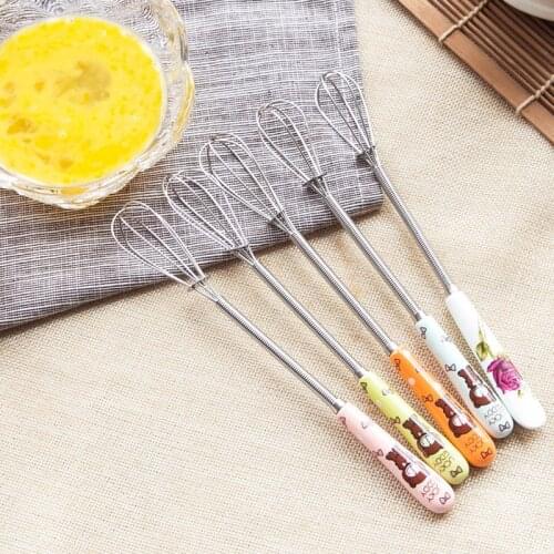 Hand Stirring Egg Beaters Ceramic Handle Stainless Steel Multifunctional For Cream Coffee Churn Baking Accessories Kitchen Tool