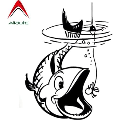 Aliauto Fashion Car Sticker Interesting Go Fishing Automobiles Motorcycles Accessories Vinyl Decal for VW Nissan Opel,16cm*12cm