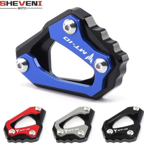 Motorcycle CNC kick For Yamaha MT-10 MT10 MT 10 2016 2017 Motorbike CNC Side Kickstand Stand Enlarger Extension Plate Pad