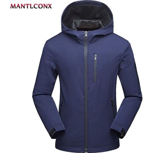 MANTLCONX Men Outdoor Softshell Jacket Waterproof Camping Coat Spring Jackets Windproof Jacket Men Coat Outdoor Sport Clothing