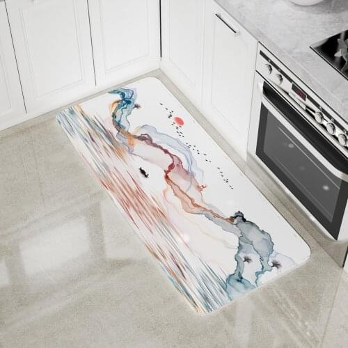 Chinese Style Floor Mat Modern Kitchen Area Rugs Living Room Bedroom Bathroom Decoration Print Ink Landscape Large Carpet