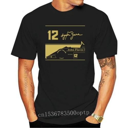 New 2021 2021 fashion casual shirt for men novelty round neck Tops Ayrton Senna Jps tribute shirt 12 shirts in bulk