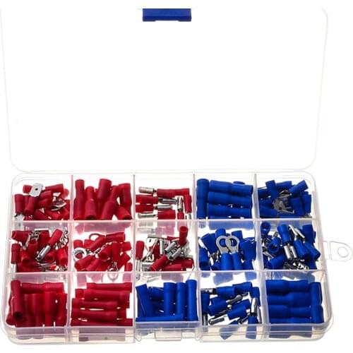 200PCS Crimp Cable Terminals Set Kit Heat Shrink Insulated Wire Electrical Connector Assorted Box Portable