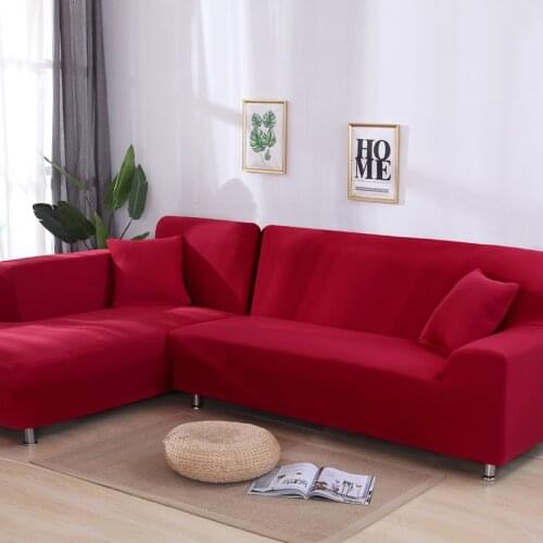 Pure Color All-inclusive Dustproof Sofa Cover Stretchable Elastic Sofa Cover L-shaped Corner Sofa Cover Fabric Sofa Cover