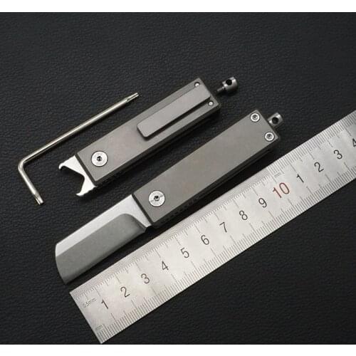 Outdoor Folding Knife Multi-function Tapper Titanium Alloy S35vn Powder Steel Mini Razor