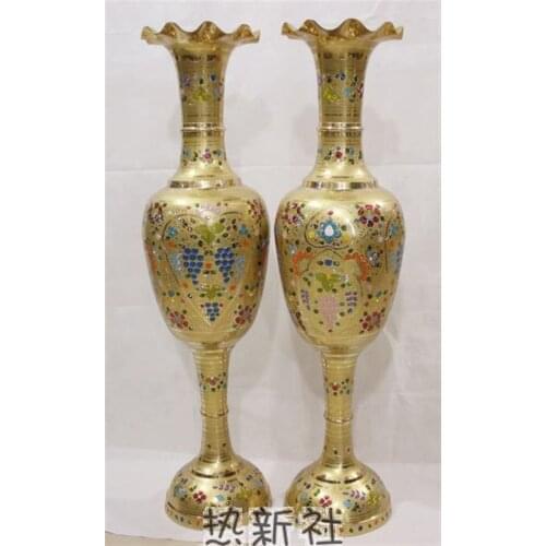 Pakistan Pakistan arts and crafts import bronze vase bronze 1m gold copper vase