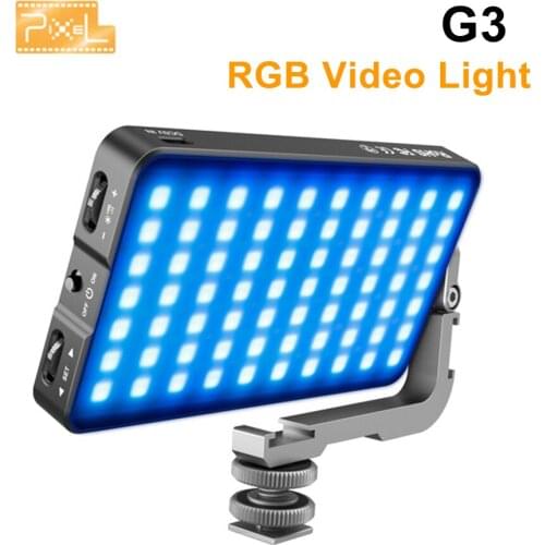 Pixel G3 RGB Video Light with Integrated Tilt Bracket Photography Studio LED Photo Fill Lighting For DSLR SLR Cameras Live