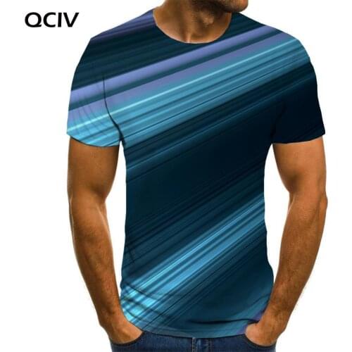 QCIV Brand Psychedelic T shirt Men Line Funny T shirts Abstract Tshirts Casual Mens Clothing Punk Rock Casual Tops Male O-Neck
